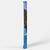 フローラル オレンジ 黄色 青色 抽象芸術 SAMSUNG GALAXYケース (右側面)