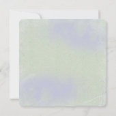 フローラル グリーンとパープルの抽象画 招待状 (裏面)