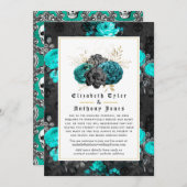 フローラル ゴシック 縮小 ウェディング ゲスト リスト 案内状 (正面/裏面)