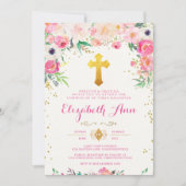 フローラル ゴールドクロス 通信 Invitation 招待状 (正面)