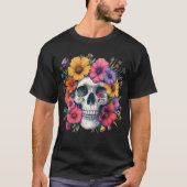 フローラル スカル エステティック Tシャツ (正面)