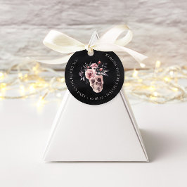 フローラル スカル ハロウィン ブライダル シャワー フェイバータグ