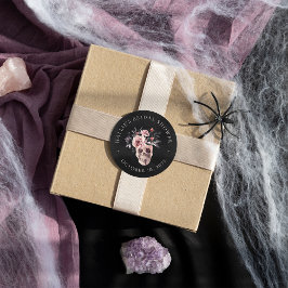 フローラル スカル ハロウィン ブライダル シャワー フェイバー ラウンドシール