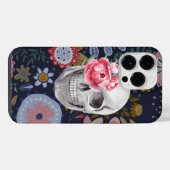 フローラル スカル iPhoneケース (裏面横)