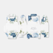 フローラル ダスティーブルー ウォーターカラー ブライダルシャワー フェイバーボックス (折り畳みなし)