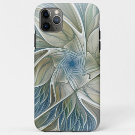 フローラル ドリーム パターン 抽象 ブルー カキ フラクタル iPhone 11 PRO MAXケース