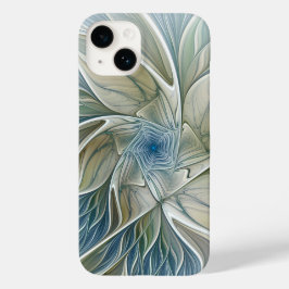 フローラル ドリーム パターン 抽象 ブルー カキ フラクタル Case-Mate iPhone 14ケース