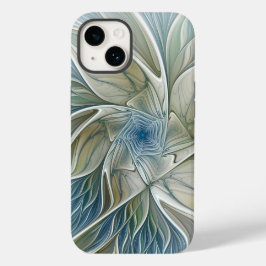 フローラル ドリーム パターン 抽象 ブルー カキ フラクタル Case-Mate iPhone 14ケース