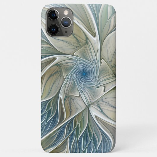 フローラル ドリーム パターン 抽象 ブルー カキ フラクタル Case-Mate iPhoneケース (裏面)
