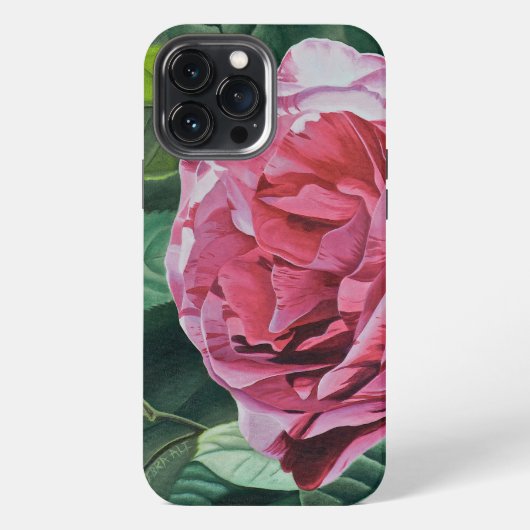 フローラル ピンク ピオニー iPhoneケース (裏面)
