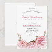 フローラル・フューネラルの命日を祝って 招待状 (正面/裏面)