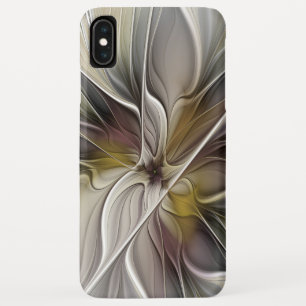 フローラル・フラクタル、アースカラーの幻想的な花 iPhone XS MAXケース