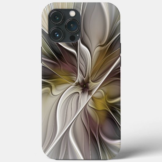 フローラル・フラクタル、アースカラーの幻想的な花 Case-Mate iPhoneケース (裏面)