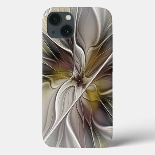 フローラル・フラクタル、アースカラーの幻想的な花 Case-Mate iPhoneケース (裏面)