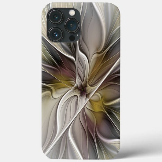 フローラル・フラクタル、アースカラーの幻想的な花 Case-Mate iPhoneケース (裏面)