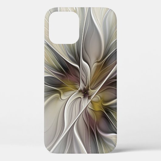 フローラル・フラクタル、アースカラーの幻想的な花 Case-Mate iPhoneケース (裏面)