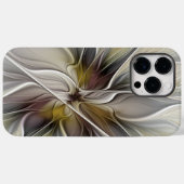 フローラル・フラクタル、アースカラーの幻想的な花 Case-Mate iPhoneケース (裏面 (横))