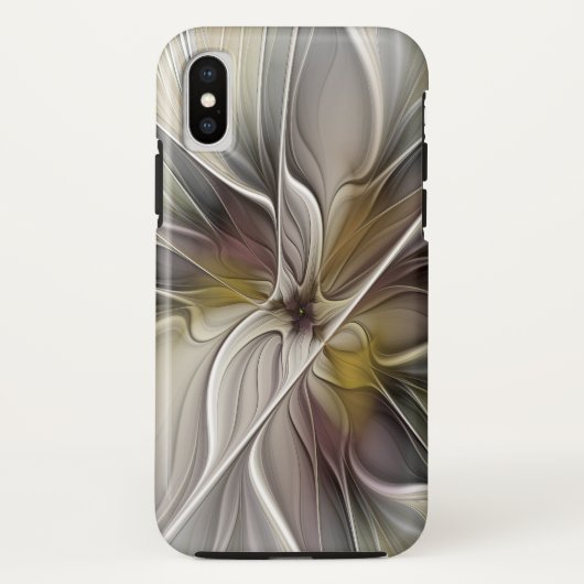 フローラル・フラクタル、アースカラーの幻想的な花 Case-Mate iPhoneケース (裏面)