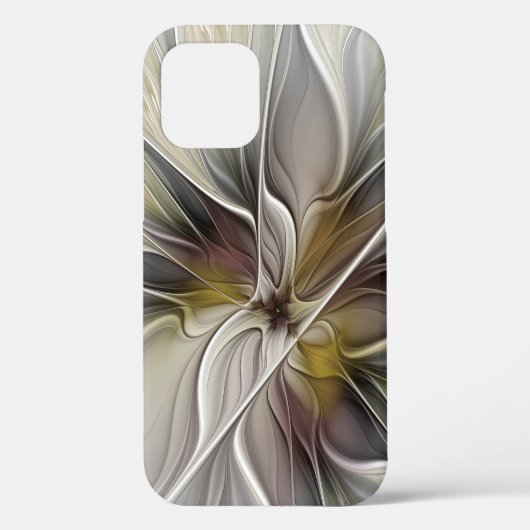 フローラル・フラクタル、アースカラーの幻想的な花 Case-Mate iPhoneケース (裏面)