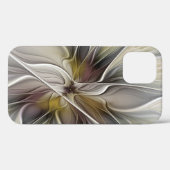 フローラル・フラクタル、アースカラーの幻想的な花 Case-Mate iPhoneケース (裏面 (横))