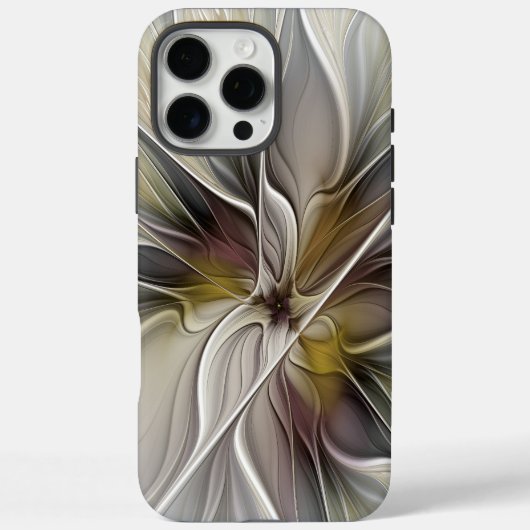 フローラル・フラクタル、アースカラーの幻想的な花 Case-Mate iPhoneケース (裏面)