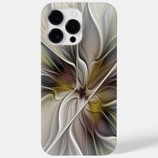 フローラル・フラクタル、アースカラーの幻想的な花 Case-Mate iPhoneケース (裏面)