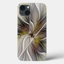 フローラル・フラクタル、アースカラーの幻想的な花 iPhone 13ケース