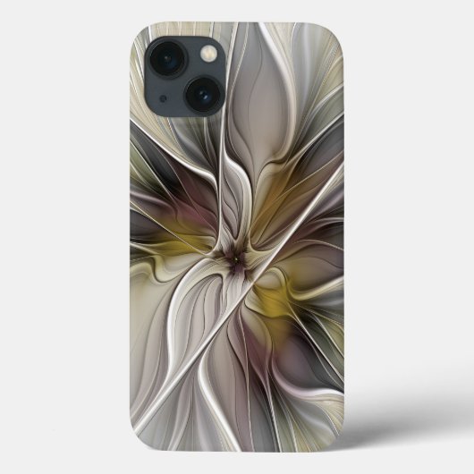 フローラル・フラクタル、アースカラーの幻想的な花 Case-Mate iPhoneケース (裏面)