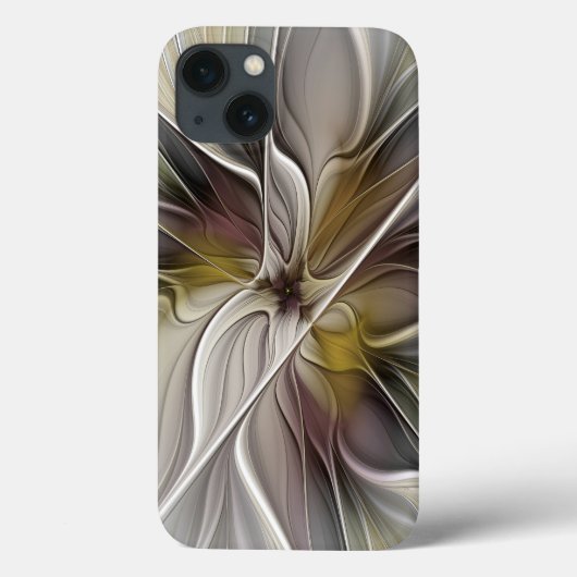 フローラル・フラクタル、アースカラーの幻想的な花 Case-Mate iPhoneケース (裏面)