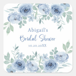 フローラル ブライダル シャワーより前に何か青いもの スクエアシール