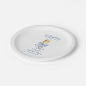 フローラル ブライダル シャワー前にブルーの何か ペーパープレート (アングル)