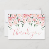 フローラル ブラッシュ ピンクのキニンセアニャერა サンキューカード (正面)