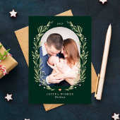 フローラル ブリス クリスマス ホリデー フォト カード