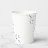 フローラル ブルー ウィンター ボタニカル ブライダル シャワー 紙コップ (右)