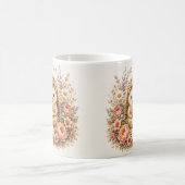 フローラル・ヘッジホッグの水彩画 コーヒーマグカップ (中央)