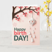 フローラル ペーパーカット 誕生日カード カード (黄色い花)