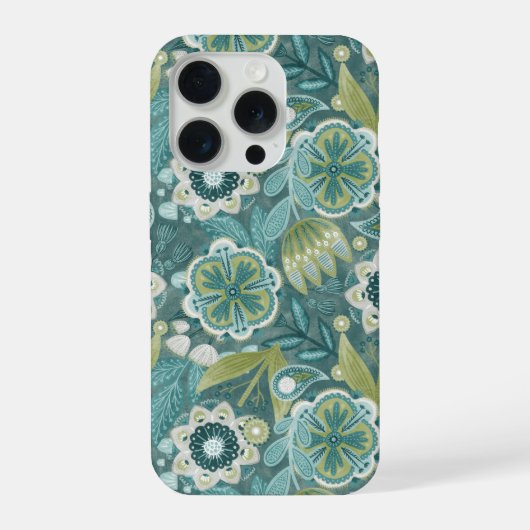 フローラル ボホ ボタニカル パターン iPhoneケース (裏面)