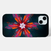 フローラル・マンダラ・フラワー オレンジ 赤 青 抽象的 Case-Mate iPhoneケース (裏面 (横))