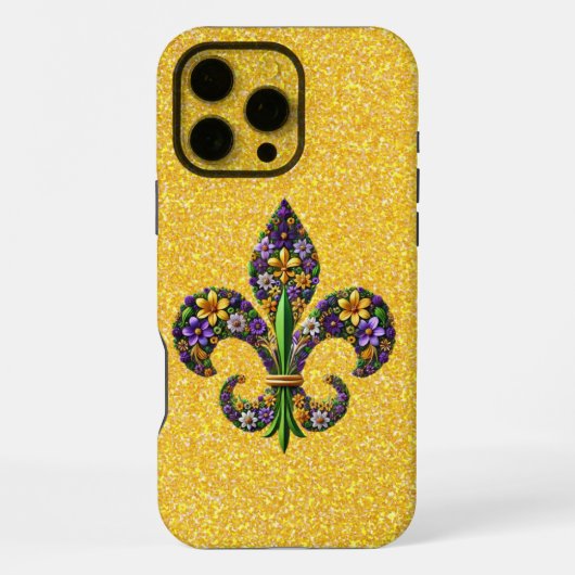 フローラル・マーディグラ・フルールドリス iPhoneケース (裏面)