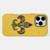 フローラル・マーディグラ・フルールドリス iPhoneケース (裏面横)