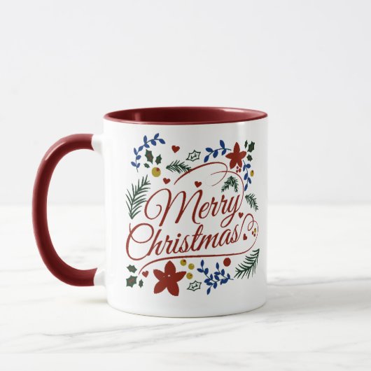 フローラル メリークリスマス マグカップ (左)