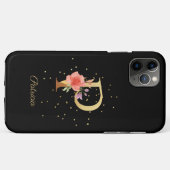 フローラル モノグラム 名前イニシャル P 文字 Case-Mate iPhoneケース (裏面(横))