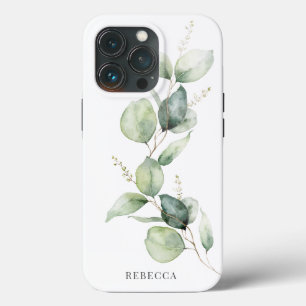 フローラル ユーカリ スクリプト 多肉植物 グリーンインテリア iPhone 13 PROケース