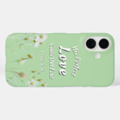 フローラル ライトグリーンの「完全な愛は恐怖を追い出す」 Case-Mate iPhoneケース (裏面 (横))