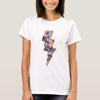 フローラル・ライトニングボルトTシャツ - インディー・アシッド・ファッション Tシャツ