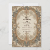 フローラル ヴィンテージ アールヌーヴォー ウェディング 招待状 (正面)