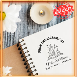 フローラル ヴィンテージ 先生の本 From The Library Of セルフインキングスタンプ