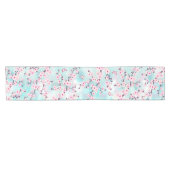 フローラル 桜 ピンク ターコイズ ショートテーブルランナー (横)