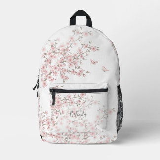 フローラル 桜 ピンク プリントバックパック