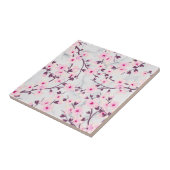 フローラル 桜 ピンク ライトグレー 大理石 タイル (側面)